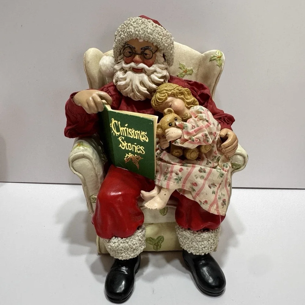 1996 Dept 56 Possible Dreams Clothique Santa Reading Christmas Stories To Girl